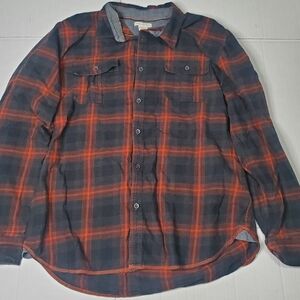 Carbon2Cobalt Plaid Button-Up Shirt L